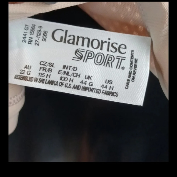 GLAMORISE High Impact Seamless Underwire Sports Bra Plus Size 44H Cafe - Picture 10 of 12